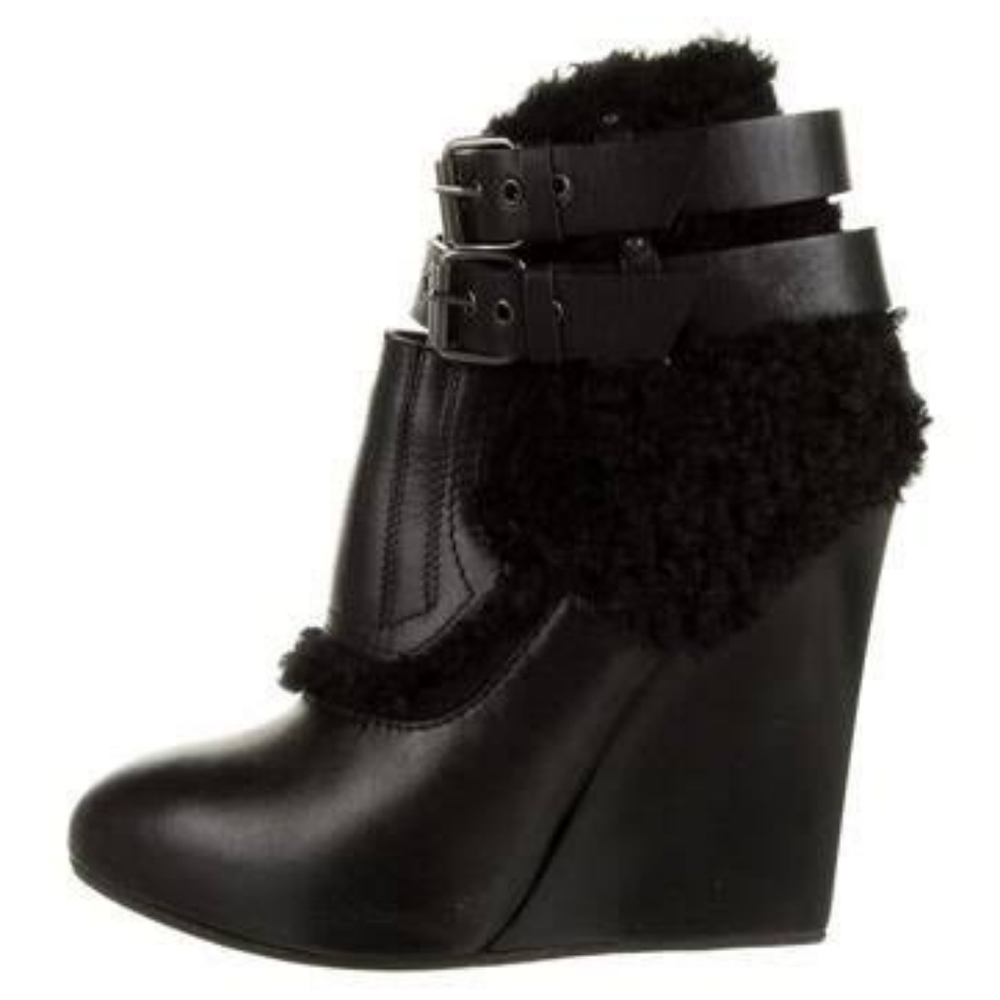 Proenza Schouler Bentel 37 / 7 wedge fur ankle boots the run like a 6/6.5